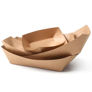 Disposable Kraft Paper Food Serving Tray Brown for Nachos Tacos BBQ and Fries