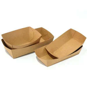 Disposable Kraft Paper Food Tray for Fast Food, Custom Printed
