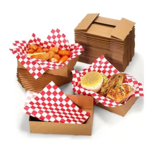 Disposable Kraft Paper Food Tray with Cardboard Wrapping