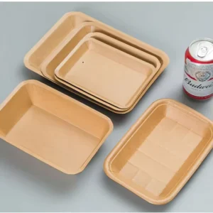 Disposable Kraft Paper Food Trays, Oil-Proof and Leak-Resistant