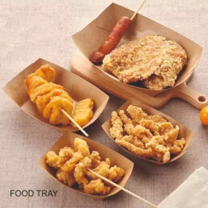 Disposable Kraft Paper Food Trays for Fast Food and Snacks