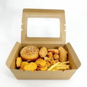 Disposable Kraft Paper Salad Lunch Box for Takeaway