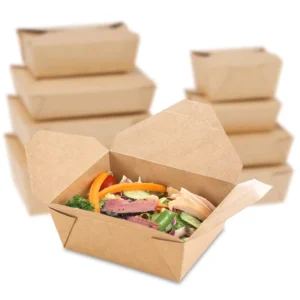 Disposable Kraft Paper Takeaway Food Box for Lunch, Fast Food, and Salads