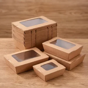 Disposable Kraft Paper Window Box for Takeaway Packing