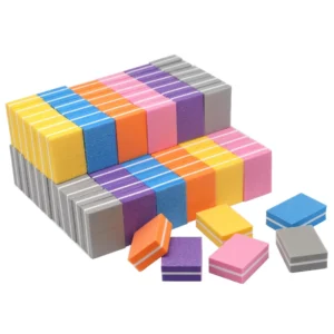 Disposable Mini Double-Sided Square EVA Sponge Nail Buffer File, 180/240 Grit