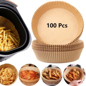 Disposable Non-Stick Air Fryer Paper Liners, Round, 6.3 in, 100 Sheets, 16*4c