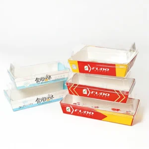 Disposable Paper Box with Clear Lid for Sandwiches, Sushi, Mini Donuts, Cakes, Desserts, Brownies, and Croffles