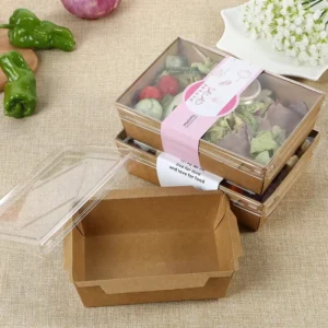 Disposable Paper Charcuterie Box with Clear Lid for Bakery, Cake, Cupcake, Sandwich, and Cocoa Bomb