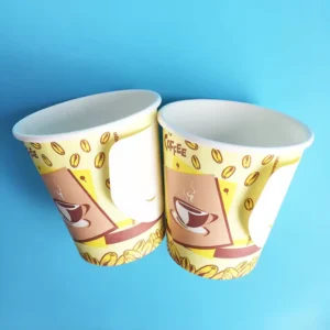 Disposable Paper Cup with Handle for Hot/Cold Drinks