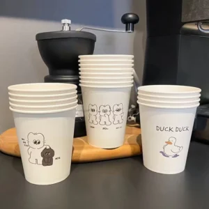 Disposable Paper Cups 250ml Eco Friendly Leak Proof Anti Scald for Office Business Advertising & Party Use