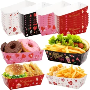 Disposable Paper Food Boat Trays for Snacks and Pizza