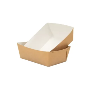 Disposable Party Snack Boat Basket Food Holder, Kraft Paper Fast Food Tray