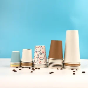 Disposable Plastic-Free Paper Cups with Customized Printing, 8-16 oz