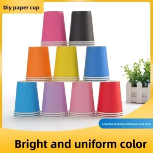 Disposable Random-Color Thickened Heat-Resistant Paper Cups for Home and Entertaining