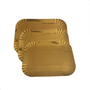Disposable Rectangular Gold Paper Cake Tray