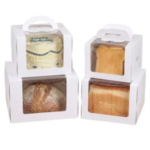 Disposable Recyclable Kraft Paper Sandwich Boxes with Window and Magnetic Closure