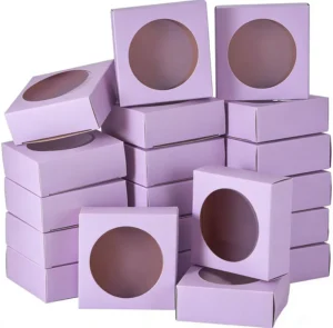 Disposable Rigid Kraft Corrugated Food Packaging Boxes with Clear PVC Window for Sushi, Candy, and Snacks