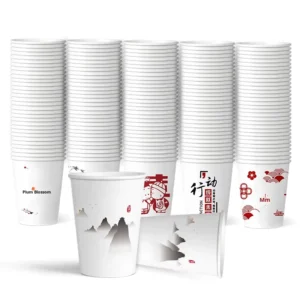 Disposable Small Thickened Paper Cups with Custom Logo Printing for Commercial Advertising Factory