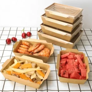 Disposable Sustainable Kraft Paper Sushi Tray with PE Coating