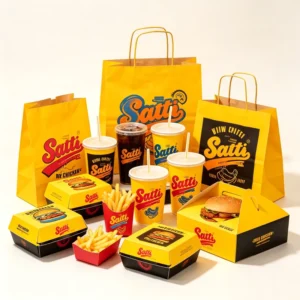 Disposable Takeaway Food Paper Box French Fries Packaging Custom Chicken Wing Burger Box Take Out Fast Food Combo Box Container