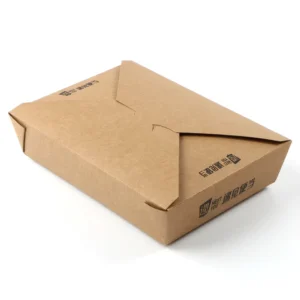 Disposable Waterproof Kraft Paper Bento Box Meal Prep Container for Sushi Fast Food Catering