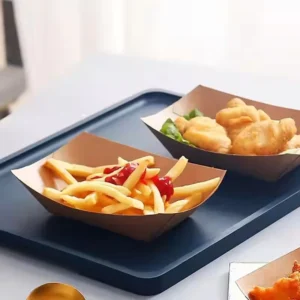 Disposable Waterproof Kraft Paper Boat Trays for Sushi, Food Trucks, Picnics, and Parties