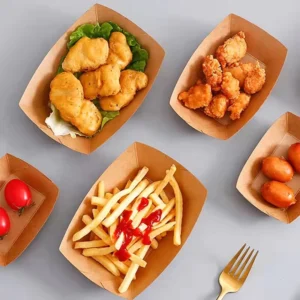 Disposable Waterproof Kraft Paper Food Box and Tray for Fried Chicken