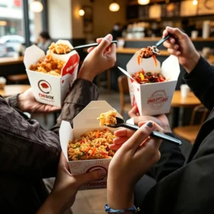 Disposable White Food-Grade Paper Meal Boxes for Takeout, Catering, and Restaurant Use