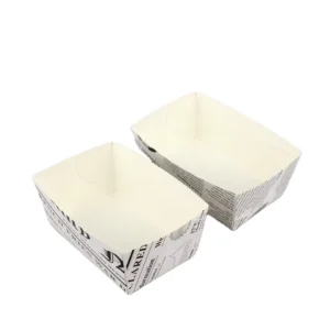 Disposable White Paper Food Tray for Nachos, Tacos, BBQ, Fries