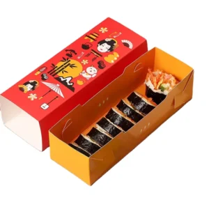 Disposable Wooden Sushi Container Box with Drawer