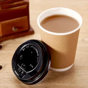 Double-Wall Insulated Disposable Paper Coffee Cups for Hot Drinks, Leak-Proof Takeaway