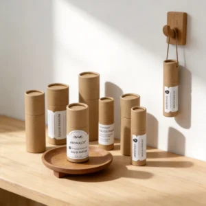 Dropper-Bottle Essential Oil Paper Tube Packaging, Leather-Style, Drop-Resistant, for Cosmetics and Tea