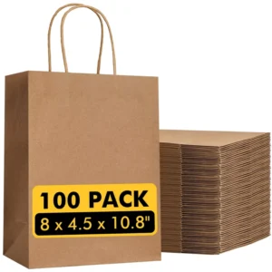 Durable Recyclable Kraft Paper Shopping Bag for Eco Friendly Takeaway Use