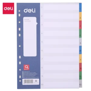 E5724A A4 10-Page PP File Dividers 0.13mm High Resistance Number Sorting Portable
