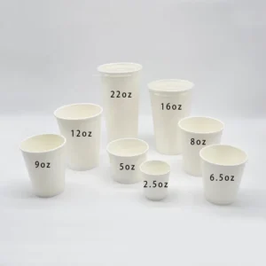 Eco-Friendly 12 oz Single-Wall White Paper Coffee Cups for Hot Drinks