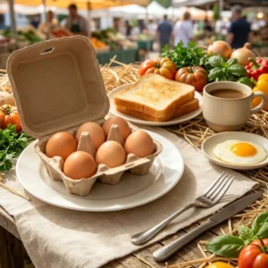 Eco Friendly 6 Cavity 100% Recycled Waste Paper Pulp Egg Holder Disposable Egg Packaging Tray