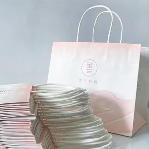 Eco-Friendly Aseptic Food Bread Packaging Art Paper Bag with Custom Logo Ribbon Handle Magnetic Closure