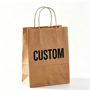 Eco-Friendly Biodegradable Custom Logo Printed Brown Kraft Paper Shopping Bags for Retail Gift Packaging