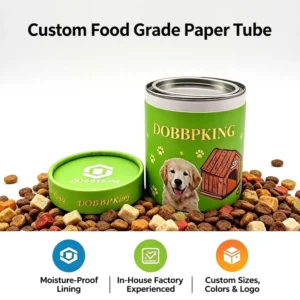 Eco-Friendly Biodegradable Custom Printing Paper Tube Cylinder Packaging for Pet Food Herbal Tea Loose Leaf with Logo