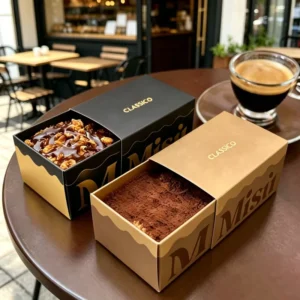 Eco Friendly Biodegradable Food Grade Brownie Crepe Sushi Pastry Cookie Catering Pizza Tray Paper Boxes Bakery Tiramisu