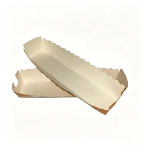 Eco-Friendly Biodegradable Recycled Materials Customizable White Paper Food Boat Food Grade Disposable Cardboard Tray for Fried Foods