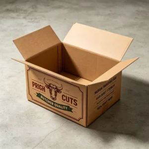 Eco-Friendly Brown Kraft Corrugated Grid Box for Fresh Beef, 72-Hour Shipping