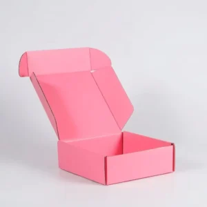 Eco-Friendly Cardboard Double-Sided Printed Pink Corrugated Small Mailer Box