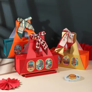 Eco-Friendly Corrugated Board Mooncake Gift Box Manufacturer Self-Erecting for Mid-Autumn