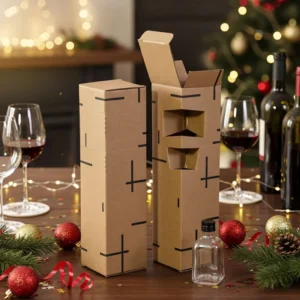 Eco Friendly Corrugated Cardboard Box for Gin and Whiskey Bottles with Custom Logo and Notch Closure Manufacturer