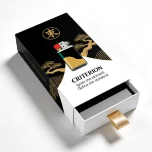Eco-Friendly Corrugated Cardboard Drawer Box for Gas Lighters with Embossed Printing and Matte Lamination