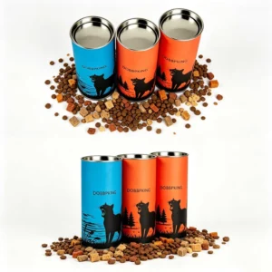 Eco Friendly Craft Paper Can Large Capacity Storage Tube for Bulk Pet Food Kibble Customizable Size Recyclable Packaging