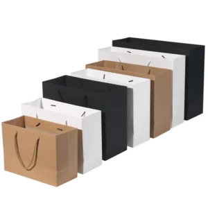 Eco Friendly Custom Christmas Gift Takeaway Food Bag Fashion Shopping Bag Brown Kraft Paper Bag With Your Own Logo