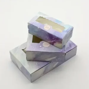 Eco-Friendly Custom Fast Food Paper Box with Clear Window, Takeaway Cupcake Packaging, Custom Color/Size/Printing