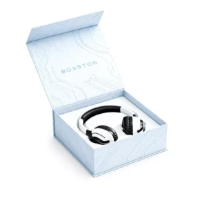 Eco-Friendly Custom Logo Reusable Black Paper Gift Box for Earphones and Headsets